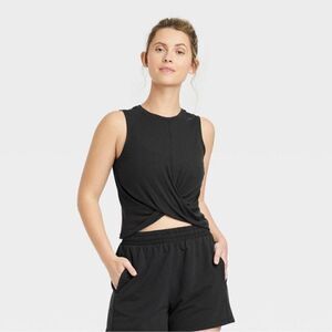 All in Motion Twist Front Ribbed Cropped Tank Top XXL